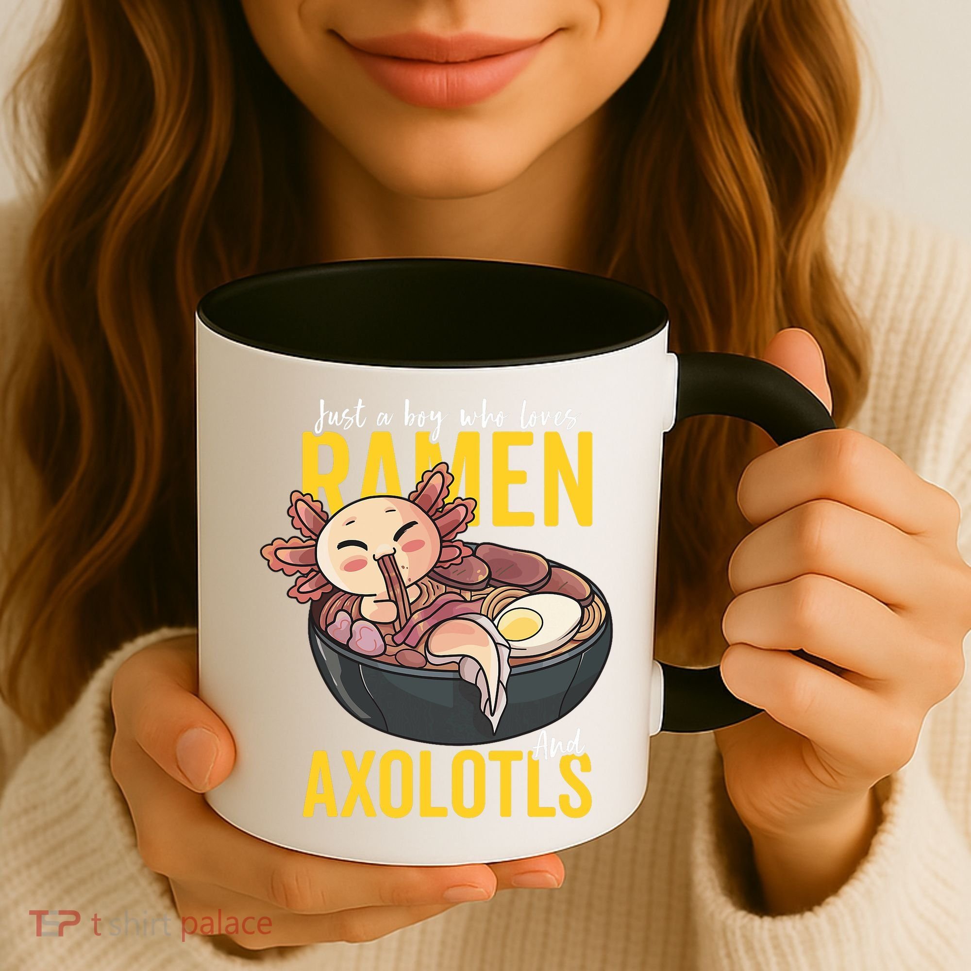 Kawaii Axolotl Ramen Noodle Anime Kawaii Axolotl Coffee Mug