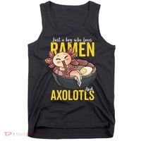 Kawaii Axolotl Ramen Noodle Anime Kawaii Axolotl Tank Top thumb 0