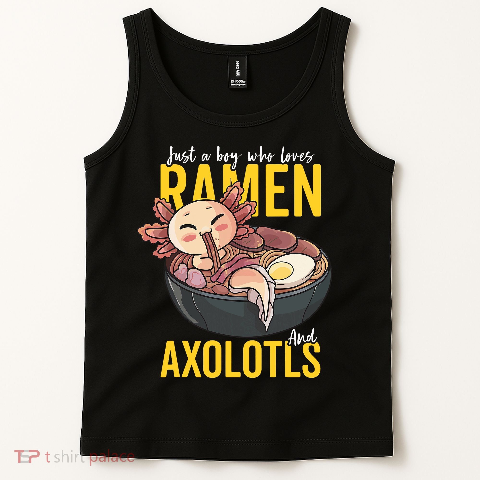 Kawaii Axolotl Ramen Noodle Anime Kawaii Axolotl Tank Top