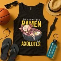 Kawaii Axolotl Ramen Noodle Anime Kawaii Axolotl Tank Top thumb 4