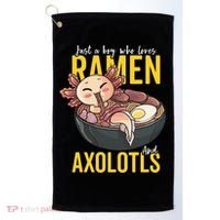 Kawaii Axolotl Ramen Noodle Anime Kawaii Axolotl Golf Towel thumb 0