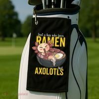 Kawaii Axolotl Ramen Noodle Anime Kawaii Axolotl Golf Towel thumb 2