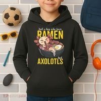 Kawaii Axolotl Ramen Noodle Anime Kawaii Axolotl Kids Hoodie thumb 2
