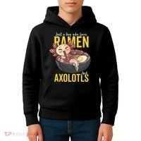 Kawaii Axolotl Ramen Noodle Anime Kawaii Axolotl Kids Hoodie thumb 4
