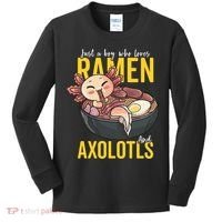Kawaii Axolotl Ramen Noodle Anime Kawaii Axolotl Kids Long Sleeve Shirt thumb 0
