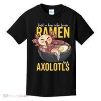 Kawaii Axolotl Ramen Noodle Anime Kawaii Axolotl Kids T-Shirt thumb 0