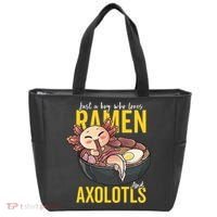 Kawaii Axolotl Ramen Noodle Anime Kawaii Axolotl Tote Bag thumb 0