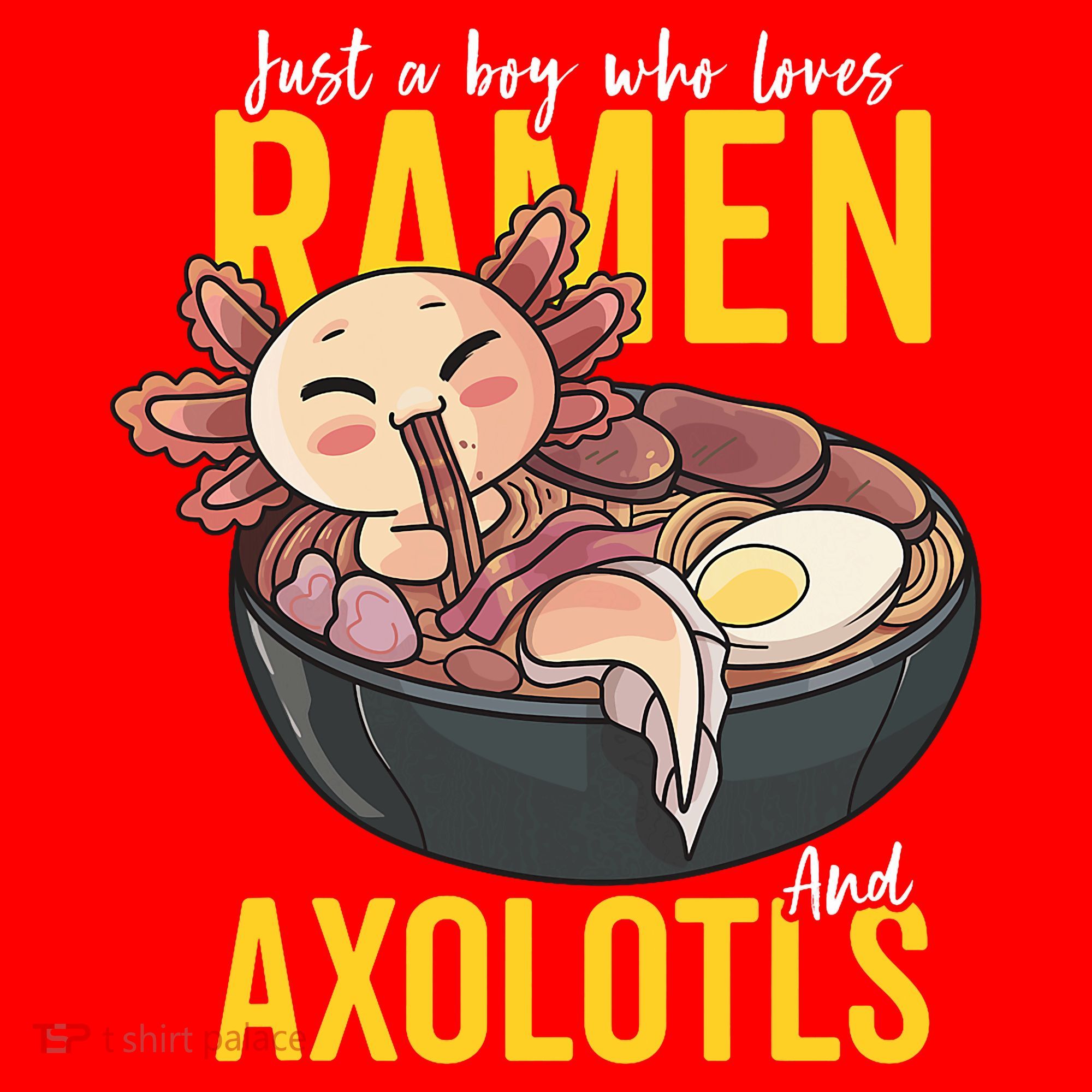 Kawaii Axolotl Ramen Noodle Anime Kawaii Axolotl Santa Hat