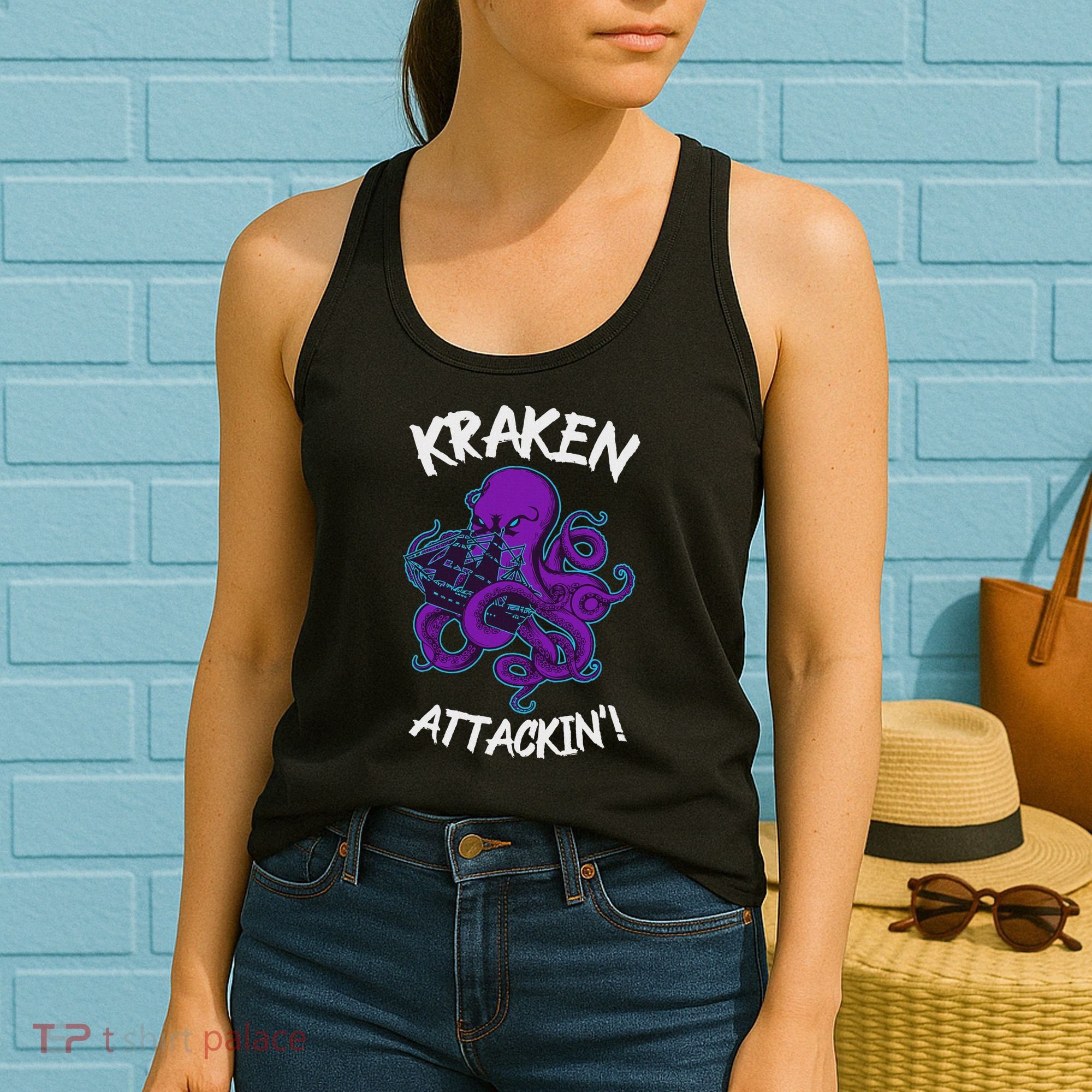 Kraken Attacking Release The Kraken Gifts For Women's Tank Top