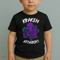 Kraken Attacking Release The Kraken Gifts For Toddler T-Shirt thumb 2
