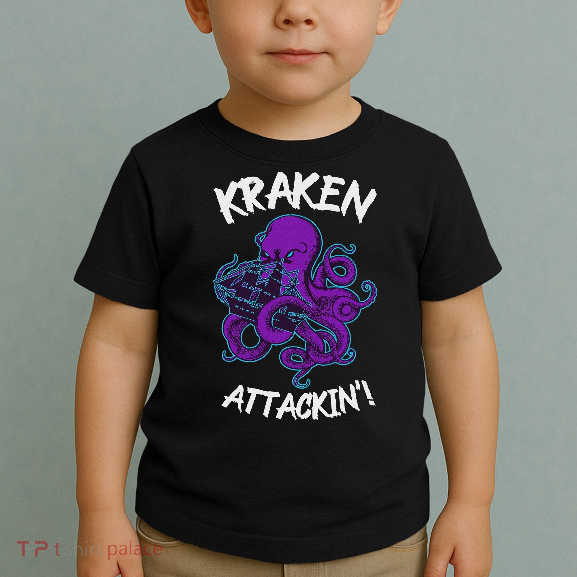 Kraken Attacking Release The Kraken Gifts For Toddler T-Shirt