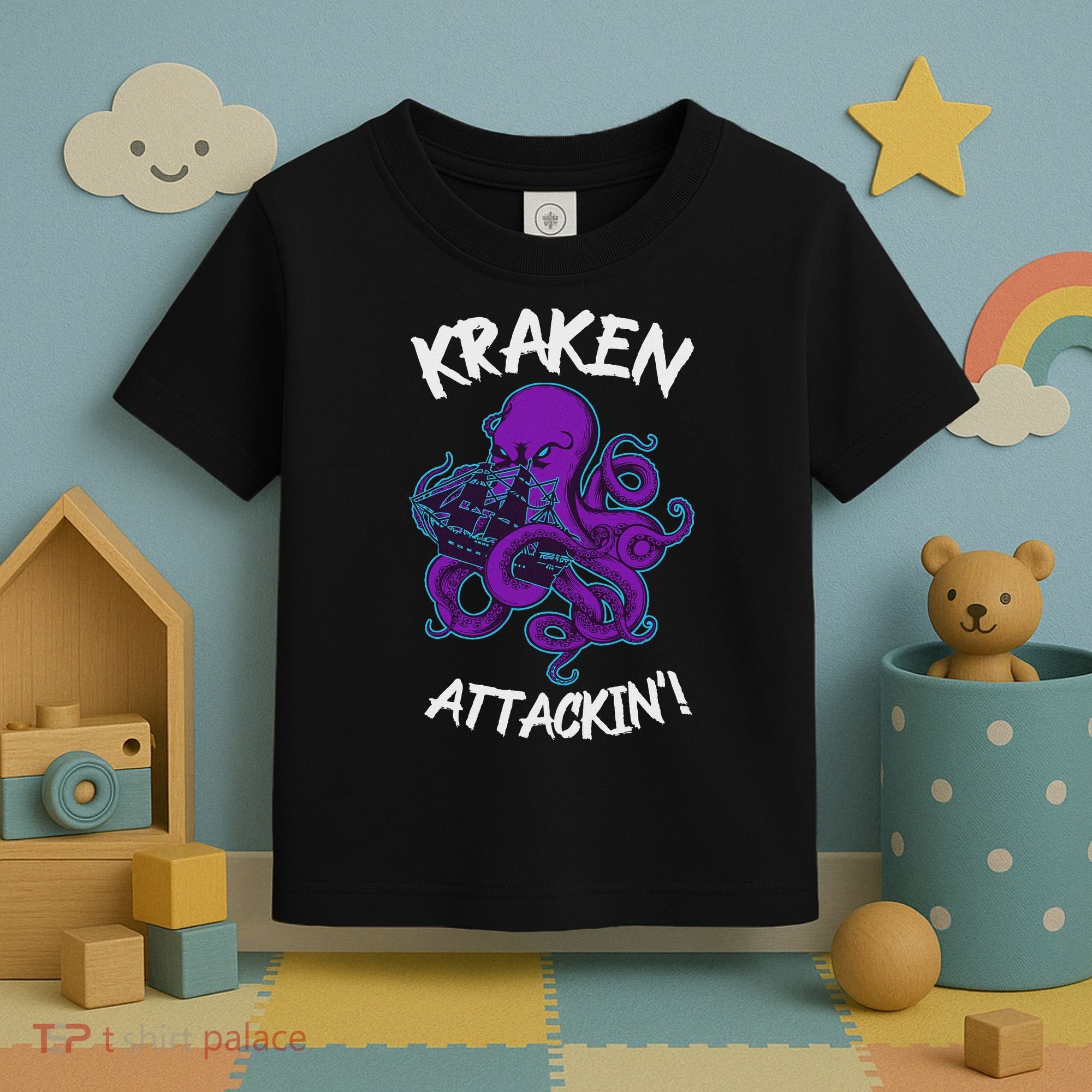 Kraken Attacking Release The Kraken Gifts For Toddler T-Shirt