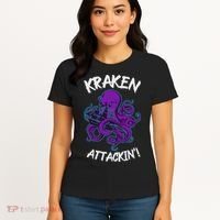 Kraken Attacking Release The Kraken Gifts For Women's T-Shirt thumb 4