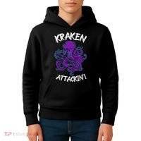Kraken Attacking Release The Kraken Gifts For Kids Hoodie thumb 4