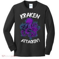 Kraken Attacking Release The Kraken Gifts For Kids Long Sleeve Shirt thumb 0