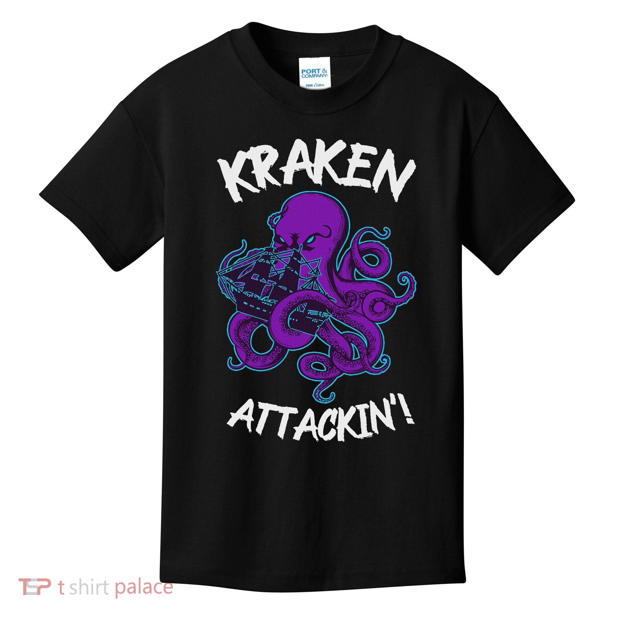 Kraken Attacking Release The Kraken Gifts For Kids T-Shirt