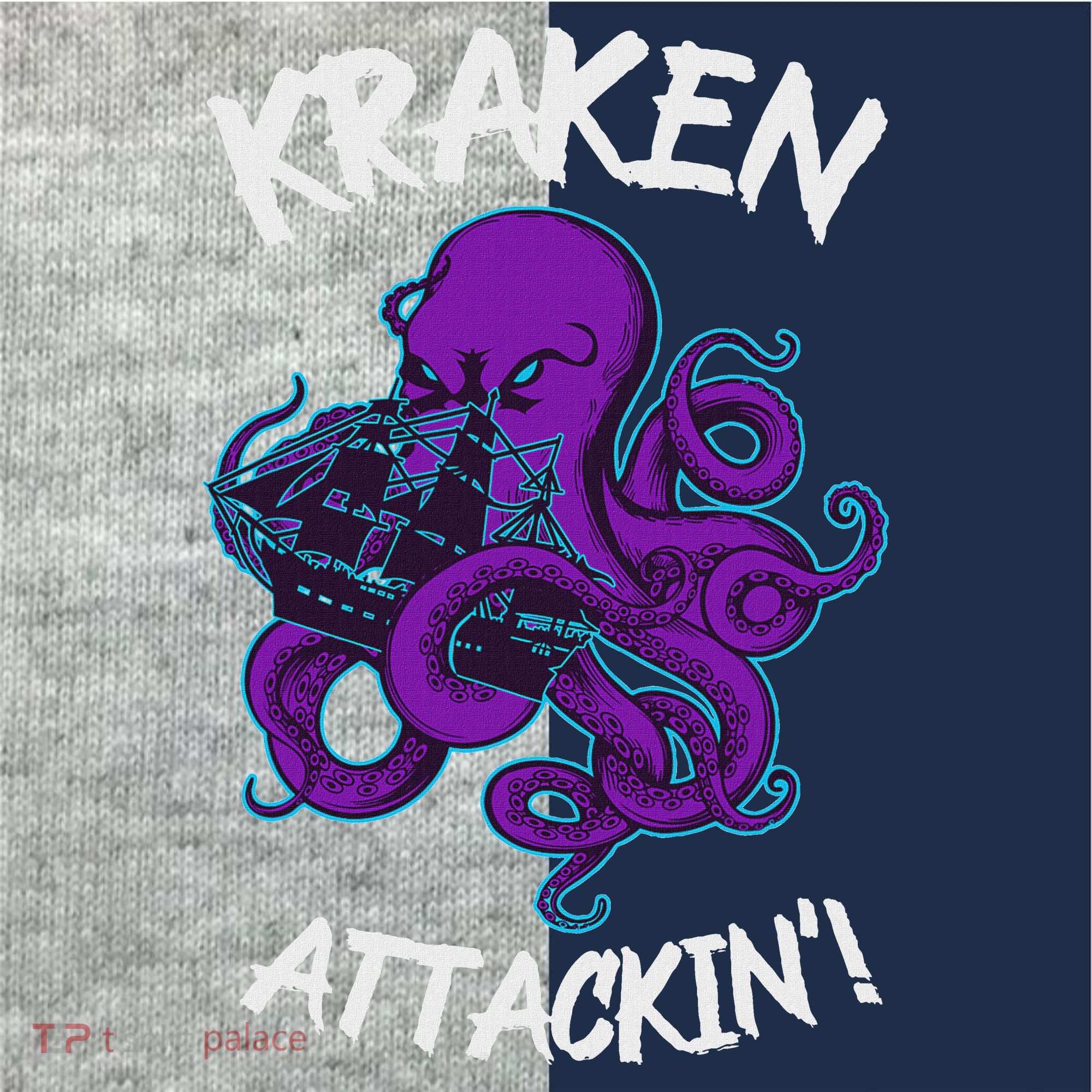 Kraken Attacking Release The Kraken Gifts For Kids Colorblock Raglan Jersey