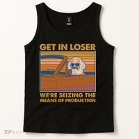 Karl Marx Get In Loser We're Seizing The Means Of Production  Tank Top thumb 2