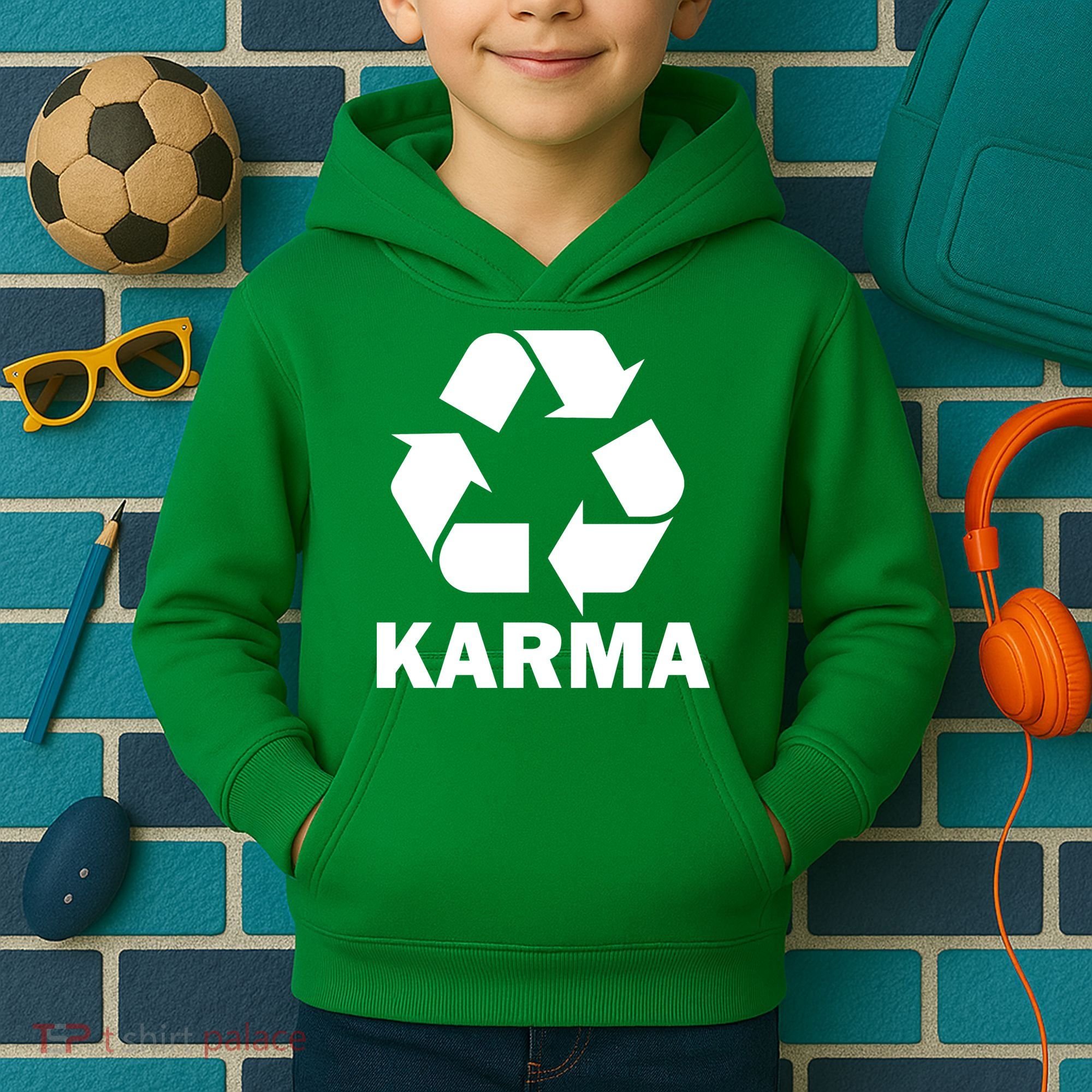 Karma Recycling Logo Kids Hoodie