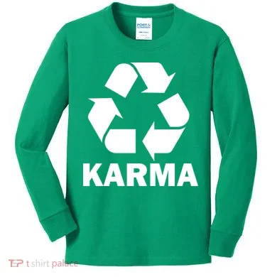 Karma Recycling Logo Kids Long Sleeve Shirt