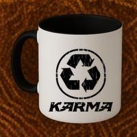 KARMA Yoga Meditation Peace Aum Recycle Coffee Mug thumb 2