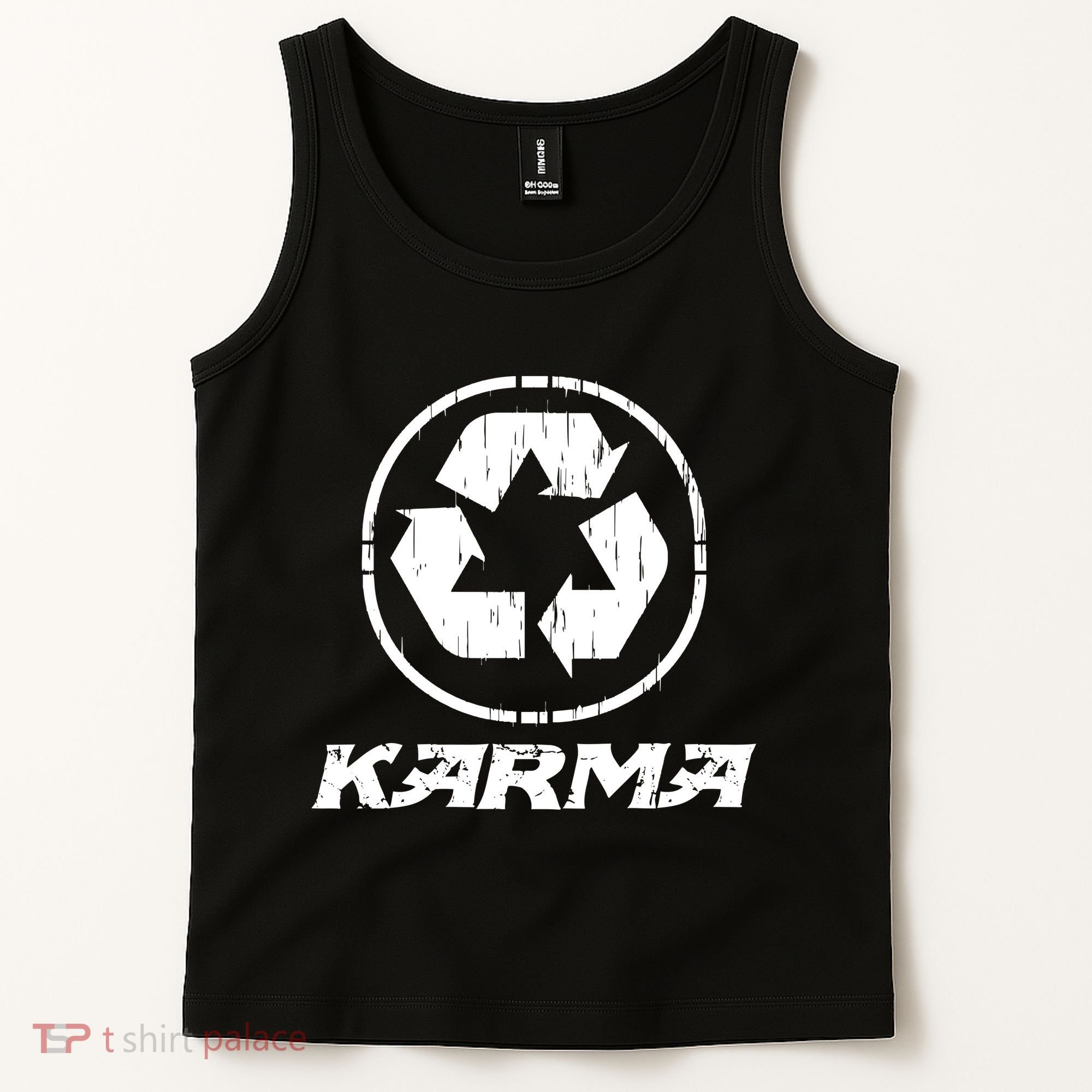 KARMA Yoga Meditation Peace Aum Recycle Tank Top