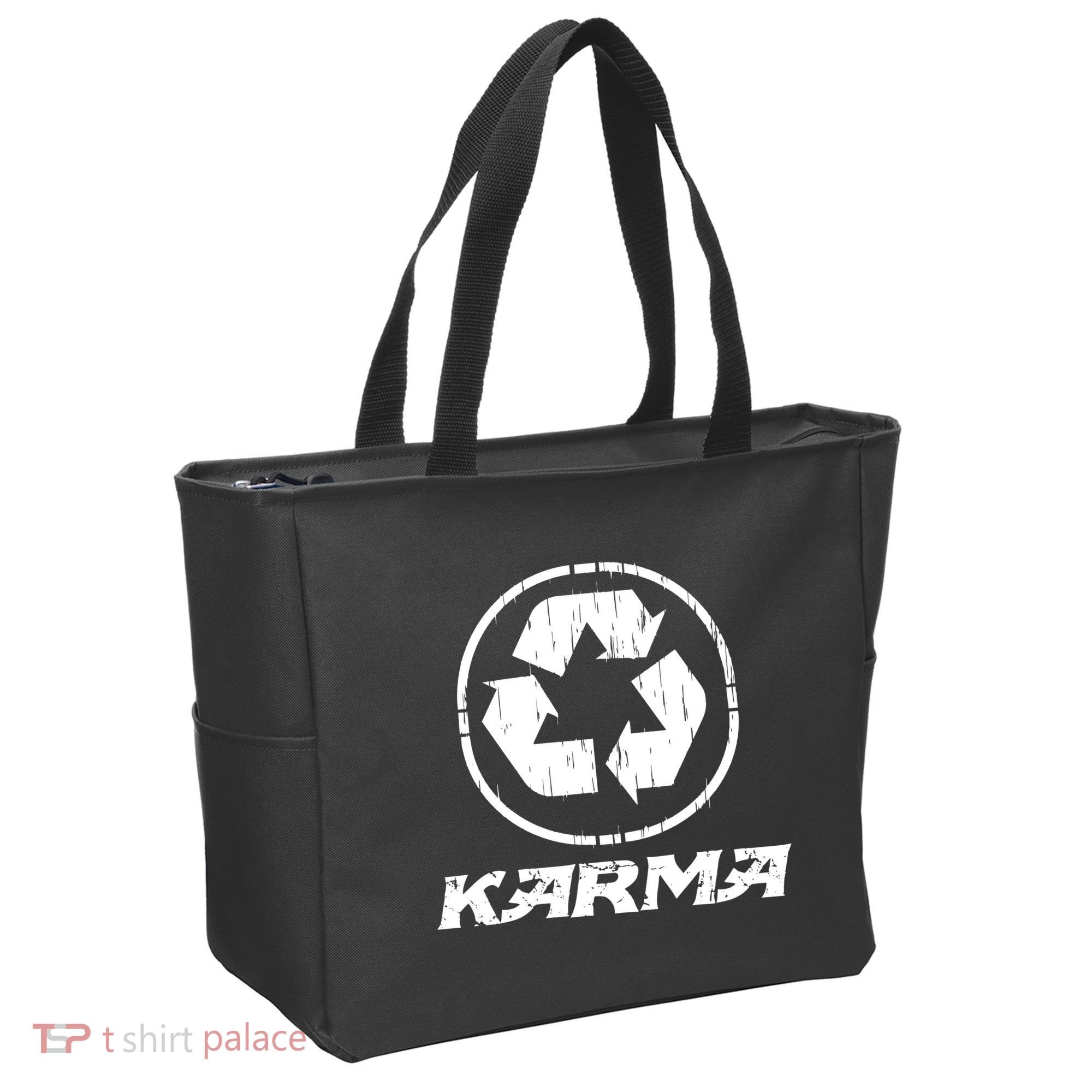 KARMA Yoga Meditation Peace Aum Recycle Tote Bag