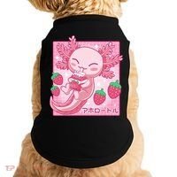 Kawaii Axolotl Strawberry Milk Shake Japanese Anime Doggie Tank thumb 0