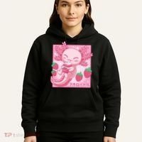 Kawaii Axolotl Strawberry Milk Shake Japanese Anime Hoodie thumb 5