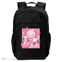 Kawaii Axolotl Strawberry Milk Shake Japanese Anime Backpack thumb 0