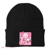 Kawaii Axolotl Strawberry Milk Shake Japanese Anime Beanie thumb 0