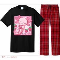 Kawaii Axolotl Strawberry Milk Shake Japanese Anime Pajama Set thumb 0