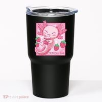 Kawaii Axolotl Strawberry Milk Shake Japanese Anime Tumbler thumb 0