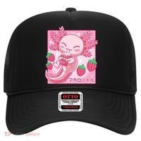 Kawaii Axolotl Strawberry Milk Shake Japanese Anime Hat thumb 0