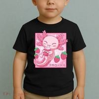 Kawaii Axolotl Strawberry Milk Shake Japanese Anime Toddler T-Shirt thumb 2