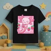 Kawaii Axolotl Strawberry Milk Shake Japanese Anime Toddler T-Shirt thumb 3