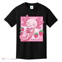 Kawaii Axolotl Strawberry Milk Shake Japanese Anime Kids T-Shirt thumb 0