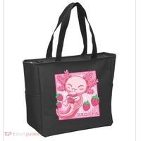 Kawaii Axolotl Strawberry Milk Shake Japanese Anime Tote Bag thumb 2