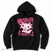 Kawaii Axolotl Strawberry Milk Shake Japanese Anime Hoodie thumb 0