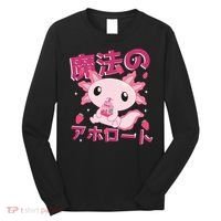 Kawaii Axolotl Strawberry Milk Shake Japanese Anime Long Sleeve Shirt thumb 0