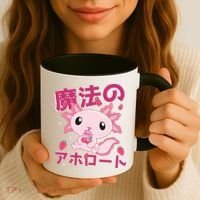 Kawaii Axolotl Strawberry Milk Shake Japanese Anime Coffee Mug thumb 3