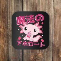 Kawaii Axolotl Strawberry Milk Shake Japanese Anime Coaster thumb 0