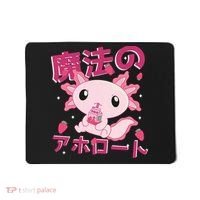Kawaii Axolotl Strawberry Milk Shake Japanese Anime Mousepad thumb 0
