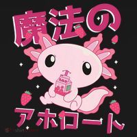 Kawaii Axolotl Strawberry Milk Shake Japanese Anime Mousepad thumb 1