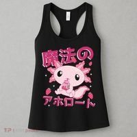 Kawaii Axolotl Strawberry Milk Shake Japanese Anime Women's Tank Top thumb 3