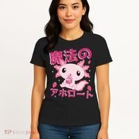 Kawaii Axolotl Strawberry Milk Shake Japanese Anime Women's T-Shirt thumb 4
