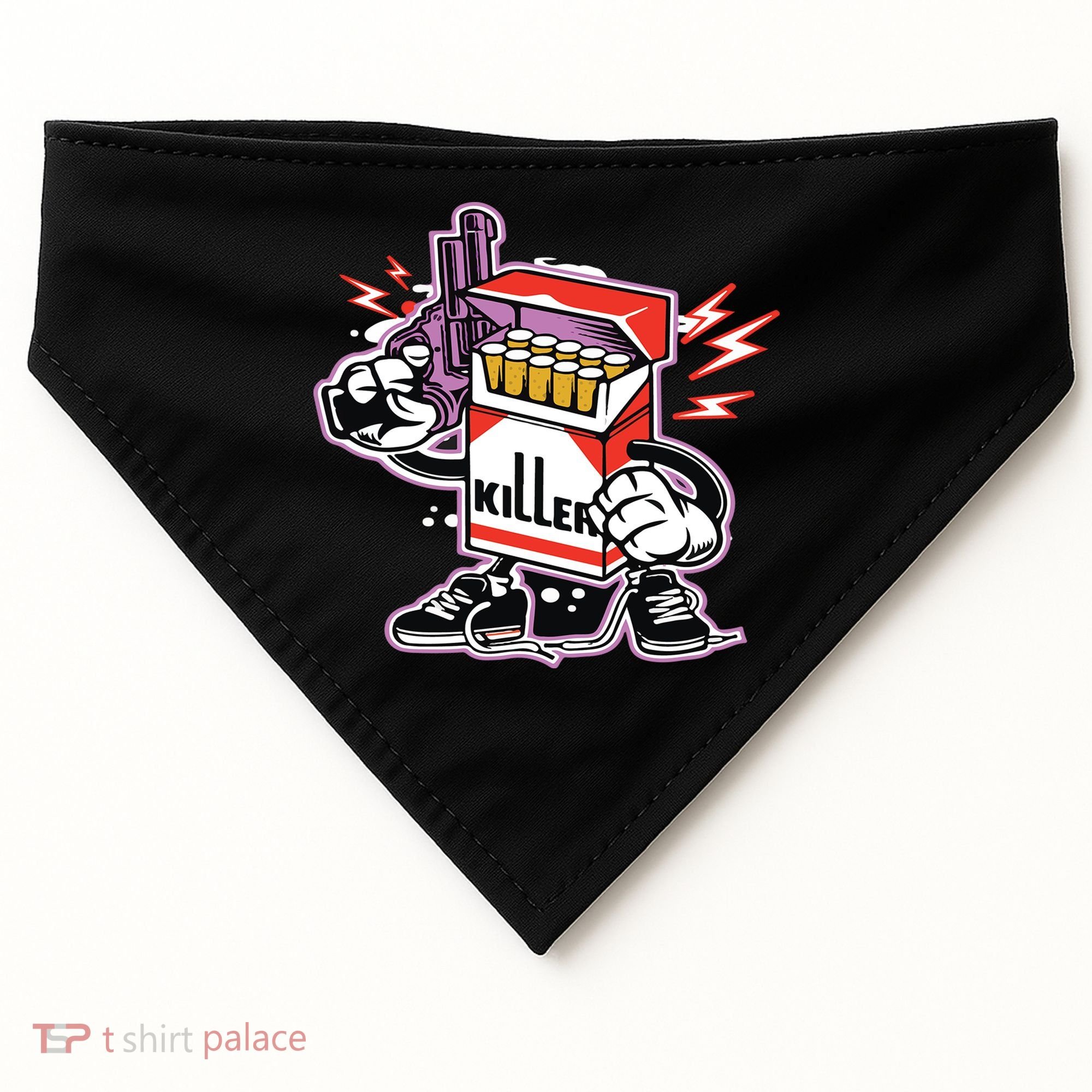 Killer Anti Smoking Cigarettes Funny Graffiti Cartoon USA-Made Doggie Bandana