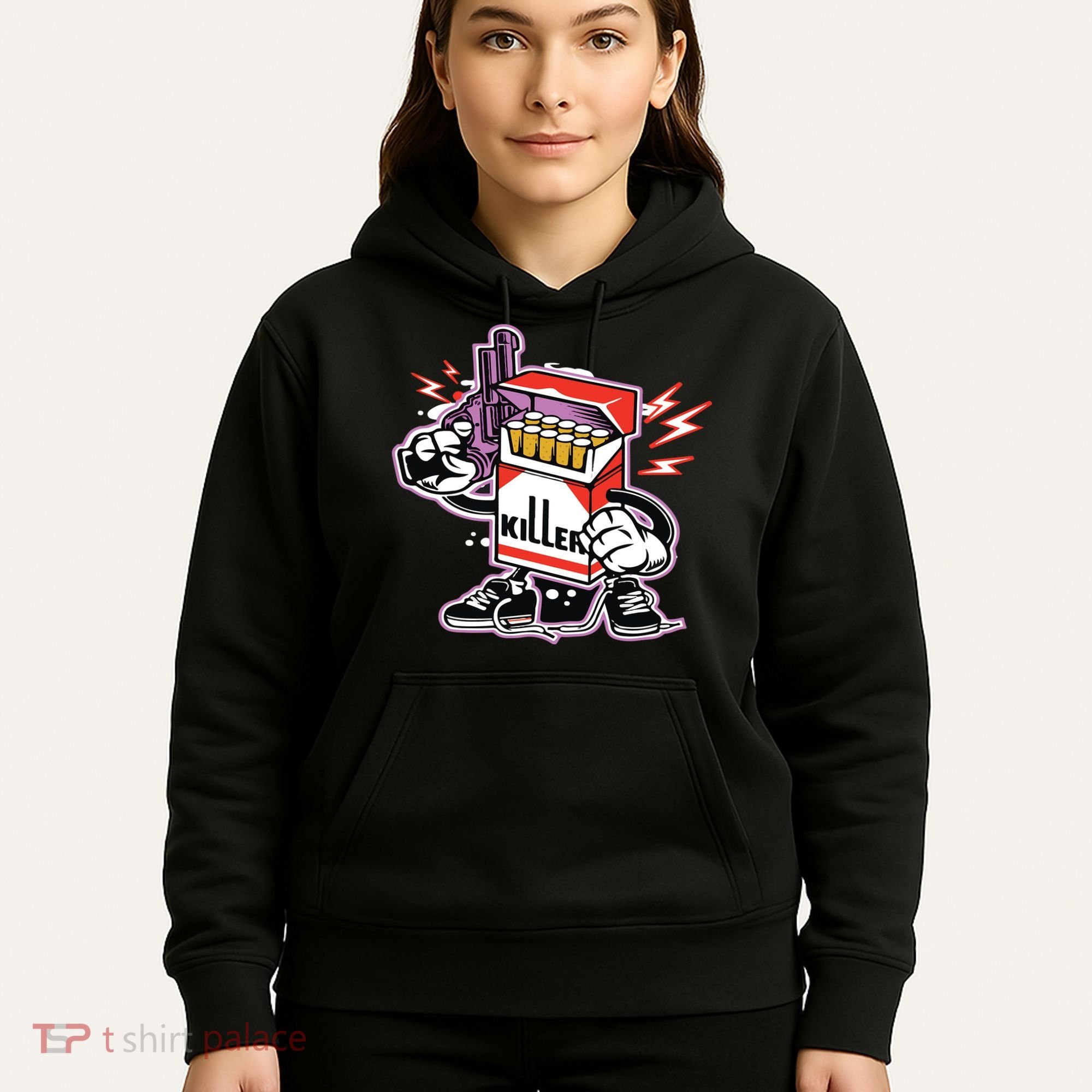 Killer Anti Smoking Cigarettes Funny Graffiti Cartoon Hoodie
