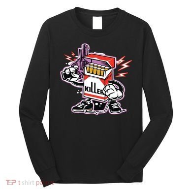 Killer Anti Smoking Cigarettes Funny Graffiti Cartoon Long Sleeve Shirt