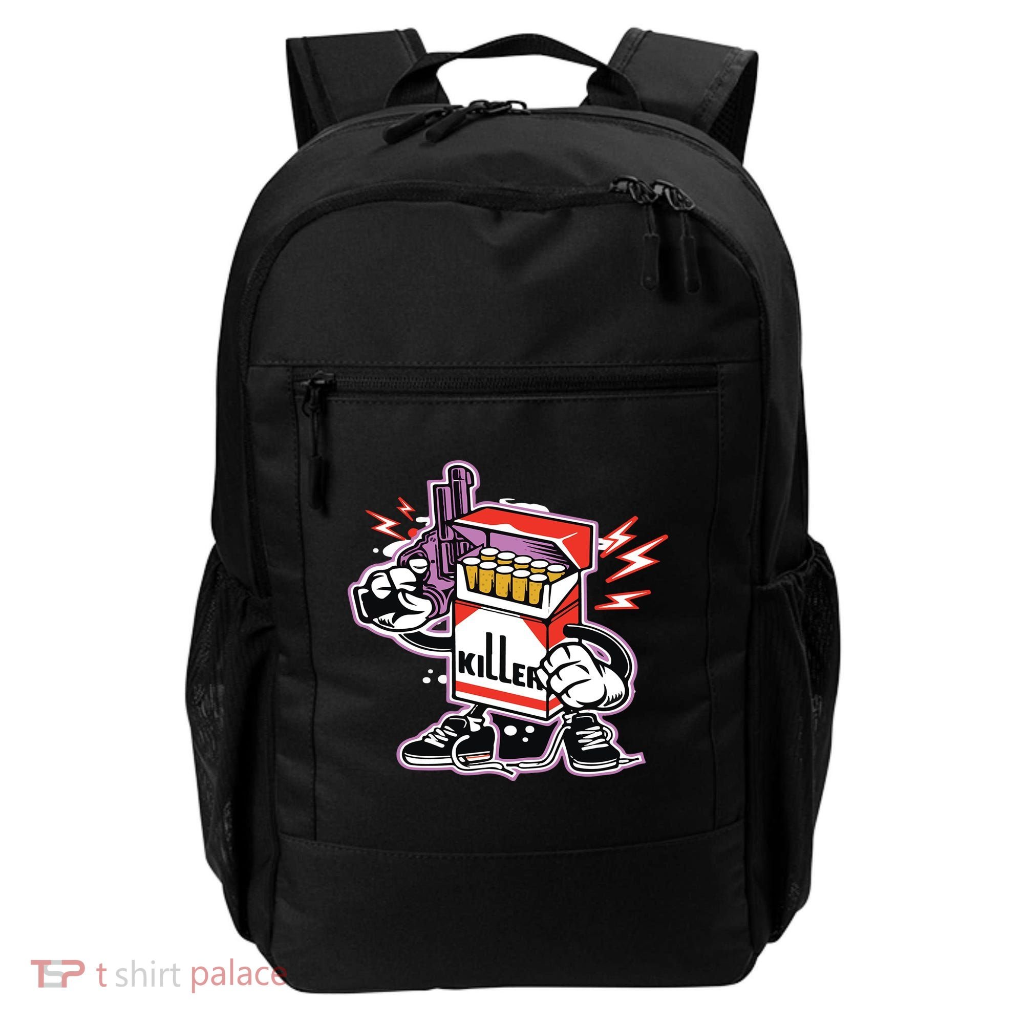 Killer Anti Smoking Cigarettes Funny Graffiti Cartoon Backpack
